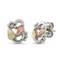 Little Foliage Earrings, Sterling Silver, 12k Green and Rose Gold Black Hills Gold Motif
