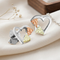 Heart Earrings, Sterling Silver, 12k Green and Rose Gold Black Hills Gold Motif