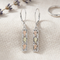 Foliage Rectangle Earrings, Sterling Silver, 12k Rose Gold Black Hills Gold Motif