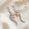 Dangling Graduated Leaf Earrings, Sterling Silver, 12k Green and Rose Gold Black Hills Gold Motif