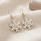 White Powder Coat Snow Flake Earrings, Sterling Silver, 12k Rose Gold Black Hills Gold Motif
