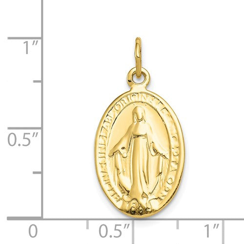 Ave 369 10k Yellow Gold Miraculous Medal (25x11MM)