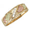 Ave 369 3-Stone Diamond Band, 10k Yellow Gold, 12k Green and Rose Gold Black Hills Gold Motif (.06 Ctw)