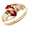 Ave 369 Marquise Garnet Wrap Ring, 10k Yellow Gold, 12k Green and Rose Gold Black Hills Gold