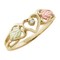 Ave 369 Diamond Heart Ring, 10k Yellow Gold, 12k Green and Rose Gold Black Hills Gold Motif (.01 Ct)