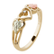 Ave 369 Diamond Heart Ring, 10k Yellow Gold, 12k Green and Rose Gold Black Hills Gold Motif (.01 Ct)