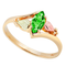 Ave 369 Created Emerald Marquise Ring, 10k Yellow Gold, 12k Green and Rose Gold Black Hills Gold Motif