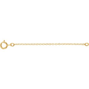 14k Yellow Gold Necklace Extender and Safety Chain, 2.25"