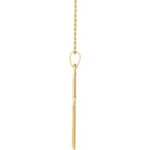 Inlay Cross 14k Yellow Gold Pendant Necklace, 18" (29X19MM)