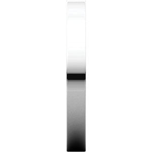 14k White Gold Slim-Profile Flat 2.5mm Band, Size 9.5