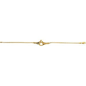 14k Yellow Gold Mother and Child Bracelet, 7"