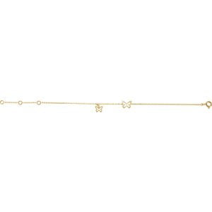 Beautiful Butterfly Design Bracelet, 14k Yellow Gold, 7"