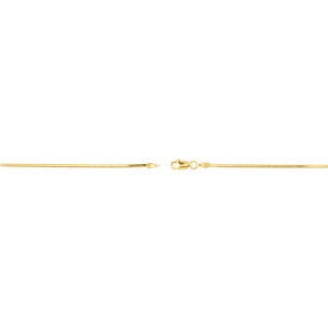 1mm 14k Yellow Gold Diamond-Cut Snake Chain Bracelet, 7"