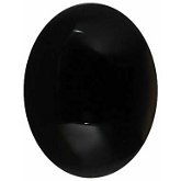 Men's Oval Onyx Cabochon Belcher Ring, Rhodium-Plated 14k White Gold