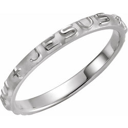 Ave 369 'Jesus I Trust In You' Sterling Silver Prayer Ring