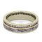 Ave 369 14k White Gold with Diamond and Gold Pinstripe, Gibeon Meteorite Inlay 5.5mm Comfort-Fit Eternity Wedding Band