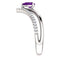 Amethyst Pear and Diamond Chevron Sterling Silver Ring (.145 Ctw, G-H Color, I1 Clarity), Size 7.5