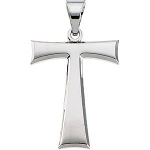 Tau Cross 14k White Gold Pendant