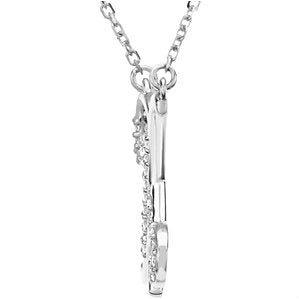Diamond Initial Letter 'X' Rhodium-Plated 14k White Gold Pendant Necklace, 17" (GH, I1, 1/8 Ctw)