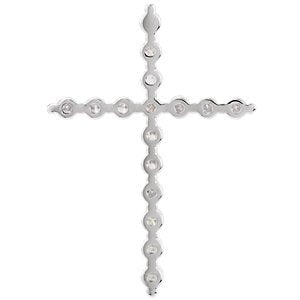 Platinum Diamond Cross Pendant (1 Ctw, G-H Color, I1 Clarity)
