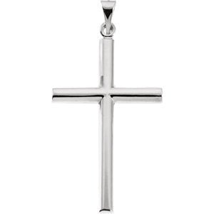 Latin Cross Rhodium-Plated 14k White Gold Gold Pendant (31.50X20.00 MM)