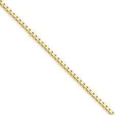14k Yellow Gold Solid Box Chain Link 18"