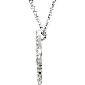 Diamond Fleur-De-Lis 14k White Gold Pendant Necklace, 16" (1/4 Cttw)