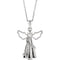 Diamond Angel Ash Holder Pendent Rhodium-Plated 10k White Gold Necklace, 18" (26.50X17.00 MM) (.03 CTW)