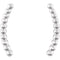 Bead Trim Curving Ear Climbers, Rhodium-Plated 14k White Gold