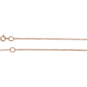 1.5mm Rhodium-Plated 14k Rose Gold Rolo Chain, 18"