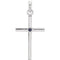 Platinum Blue Sapphire Inlay Cross Pendant (22.8x11.3MM)