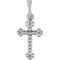 Bead Trim Trefoil Cross Pendant, Sterling Silver