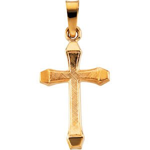 Childrens 14k Yellow Gold Cross Pendant