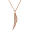 46-Stone Diamond Angel Wing Necklace in 14k Rose Gold, 16-18" (1/5 Ctw, Color G-H, Clarity I1)