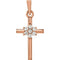 Diamond Cross Pendant in 14k Rose Gold (.07 Cttw )