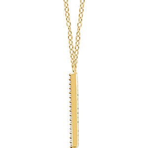 Diamond 'V' 14k Yellow Gold Pendant Necklace, 18" (.16 Cttw)