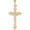 Two-Tone Hollow Crucifix 14k Yellow and White Gold Pendant (42.5X26.5MM)