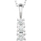 3-Stone Diamond Rhodium-Plated 14k White Gold Pendant Necklace, 18" (1/3 Ctw, GH, I1)