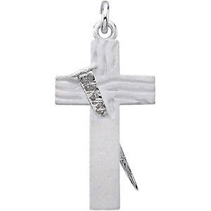 Sterling Silver Redemption Cross and Crucifixion Nail Pendant Designed by Michael Letney