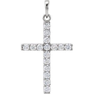 Platinum Diamond Cross Pendant (0.75 Ctw, Color GH, Clarity I1)