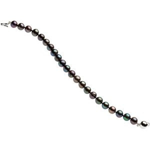 Freshwater Cultured Black Pearl Strand Bracelet, 8 mm to 9 mm, 7.75"