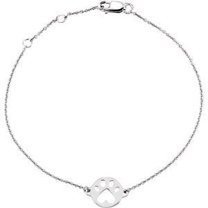 Ave 369 'Paws for Cause' Bracelet, Sterling Silver, 7"
