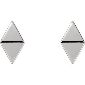 Geometric Triangle Stud Earrings, Sterling Silver