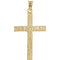 Rugged Cross Brushed 14k Yellow Gold Pendant (24X16MM)