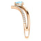 Aquamarine Pear and Diamond Chevron 14k Rose Gold Ring (.145 Ctw, G-H Color, I1 Clarity)