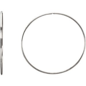 Endless Hoop Tube Earrings, Sterling Silver (65mm)