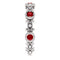 Ruby and Diamond Vintage-Style Ring, Rhodium-Plated 14k White Gold, Size 7.5