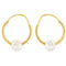 Girl's White Cultured Freshwater Pearl 14k Yellow Gold Earrings, (4.07MM)