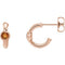 Citrine J-Hoop Earrings, 14k Rose Gold