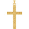 Floral True Cross 14k Yellow Gold Pendant (49x25 MM)